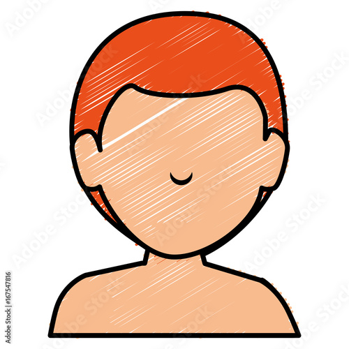 young man shirtless avatar character vector illustration design