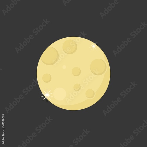 moon with crater illustration icon vector