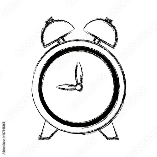 clock alarm hour round bell time vector illustration