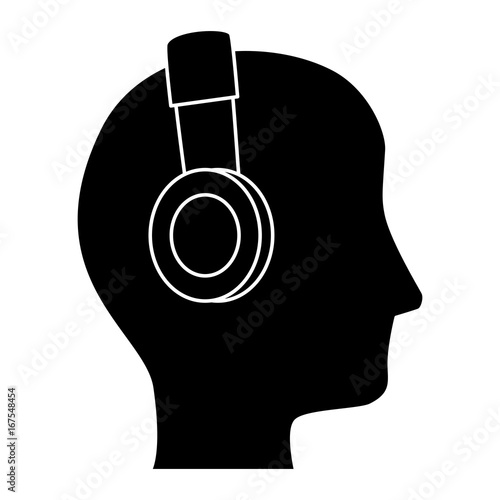 man with headphones avatar character vector illustration design photo