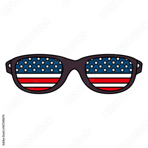 sunglasses with usa flag vector illustration design