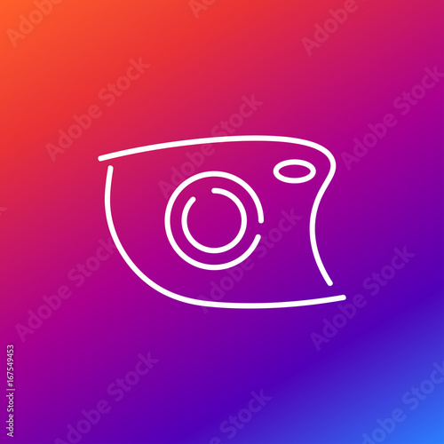 Camera icon, depicted in an unusual style. As if drawn by hand and carelessly. Modern style. Making an icon on a colored background.