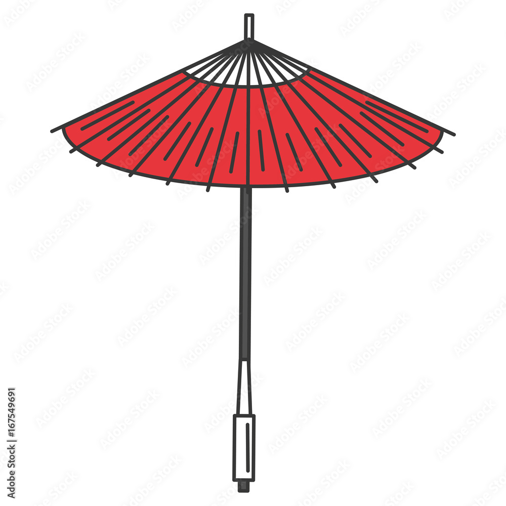 Obraz premium japanese umbrella isolated icon vector illustration design