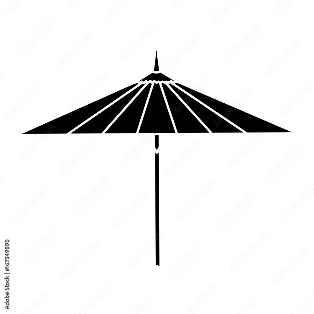 japanese umbrella isolated icon vector illustration design Stock Vector
