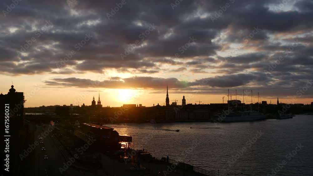 Sunset Stockholm skyline in Sweden Sunset Stockholm skyline in Sweden