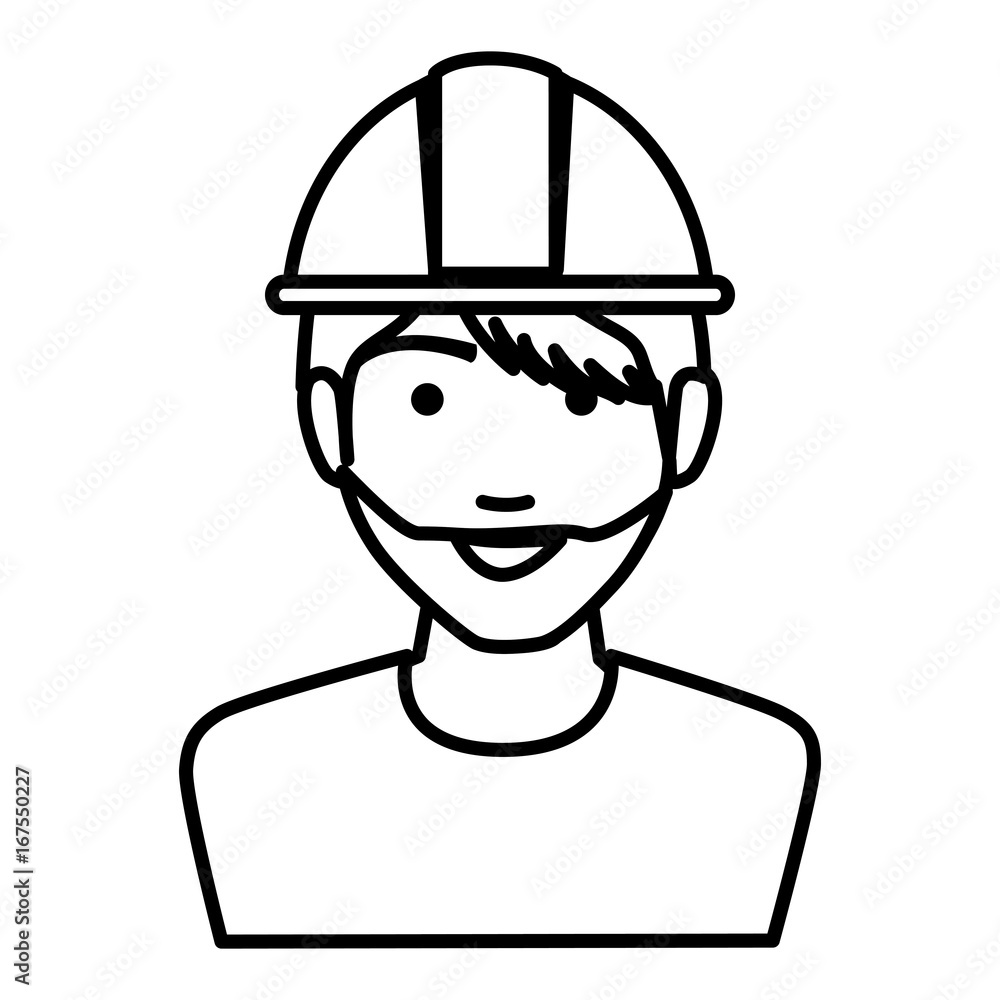 builder avatar character icon vector illustration design