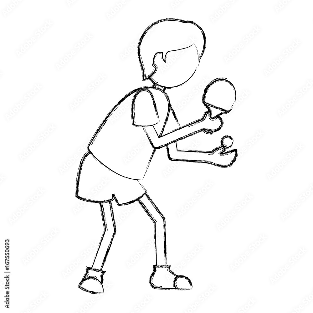 ping pong player silhouette vector illustration design