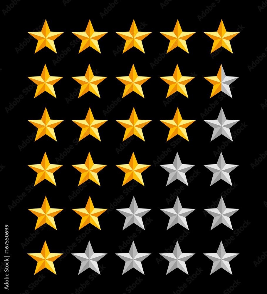 Five star ranking icons Five star ranking icons