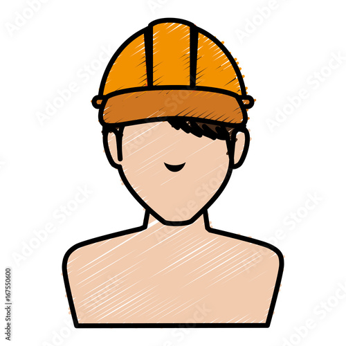 builder shirtless avatar character icon vector illustration design