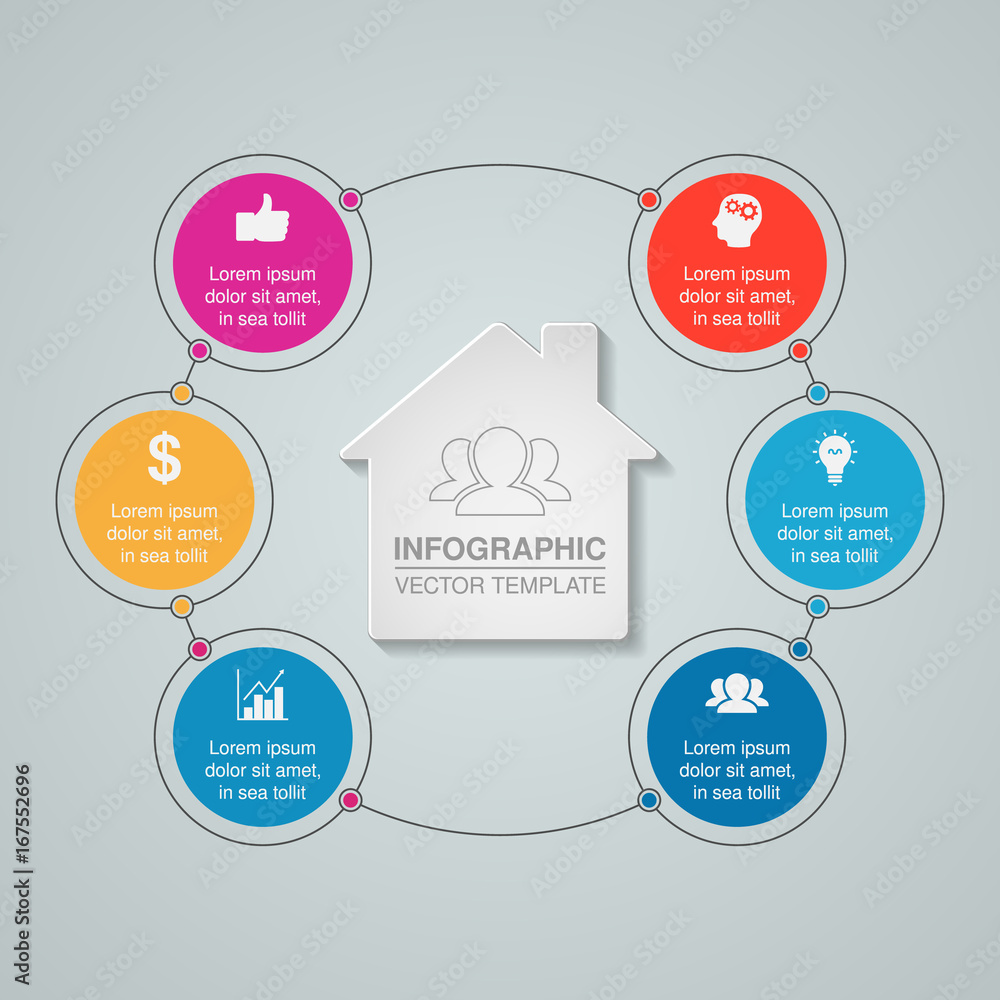 Vector infographic template for diagram, graph, presentation, chart, business concept with 6 options. Vector infographic template for diagram, graph, presentation, chart, business concept with 6 options.