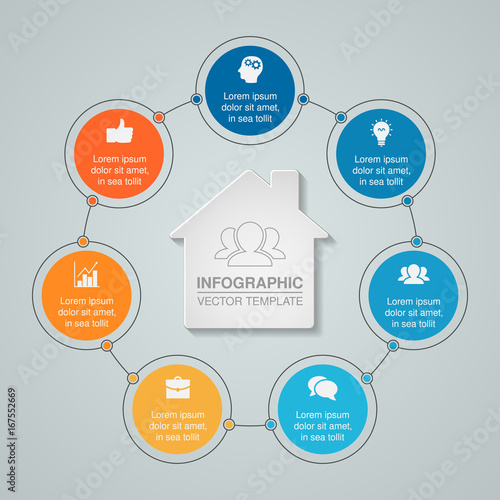 Vector infographic template for diagram, graph, presentation, chart, business concept with 7 options.