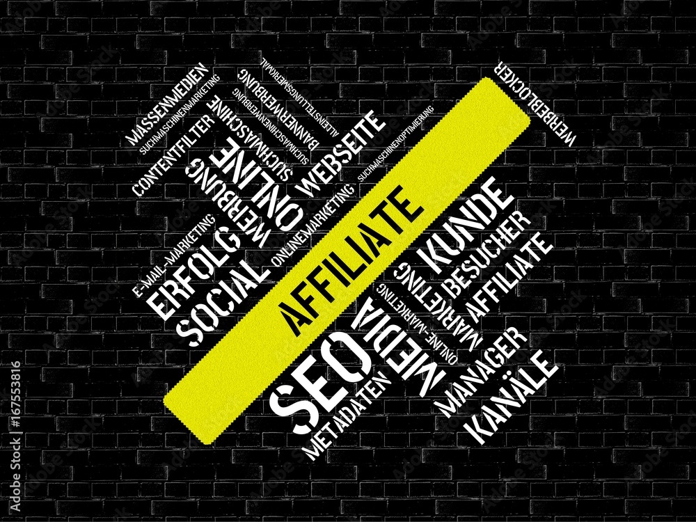 Fototapeta premium AFFILIATE - Bilder mit Wörtern aus dem Bereich Onlinemarketing, Wort, Bild, Illustration