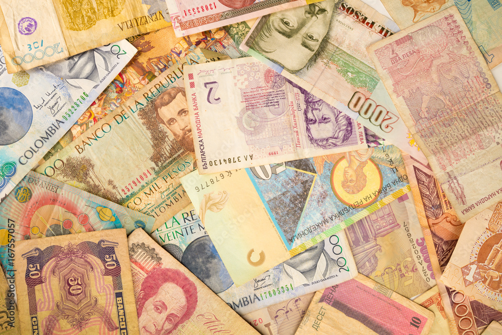 Assorted international banknotes Assorted international banknotes