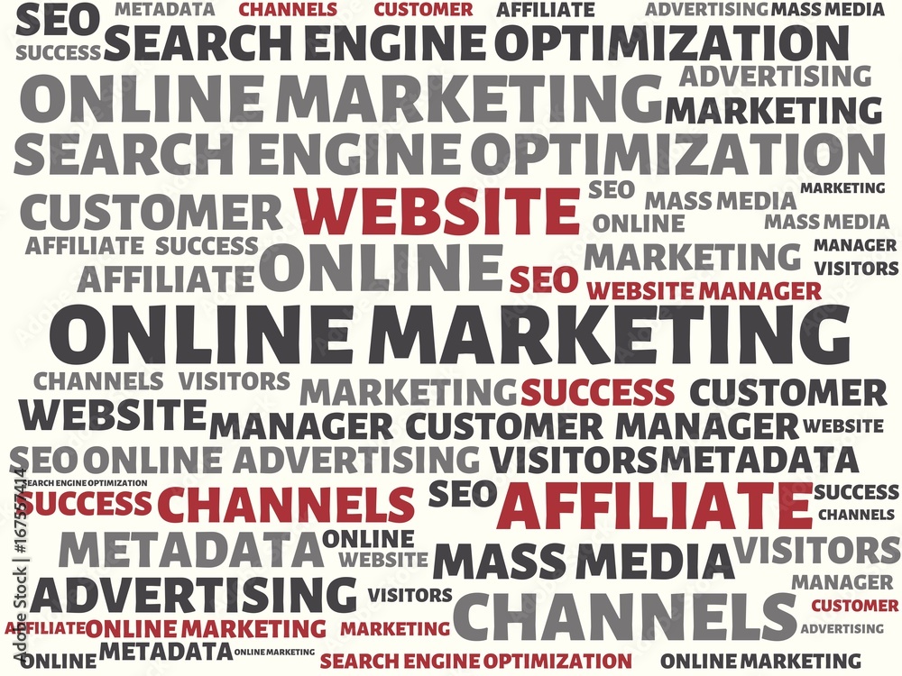 ONLINE MARKETING - image with words associated with the topic ONLINE MARKETING, word, image, illustration ONLINE MARKETING - image with words associated with the topic ONLINE MARKETING, word, image, illustration