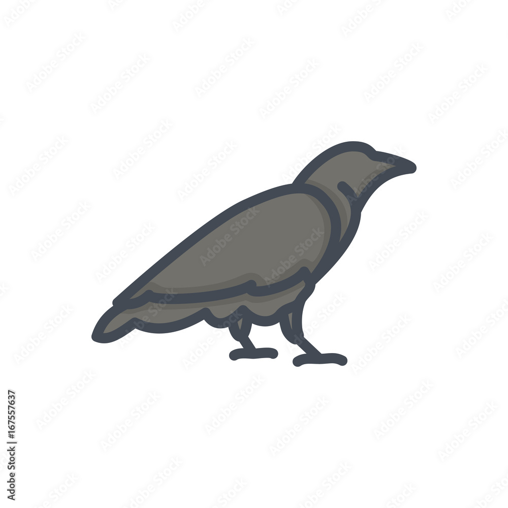 Obraz premium Halloween holiday colored icon raven animal bird
