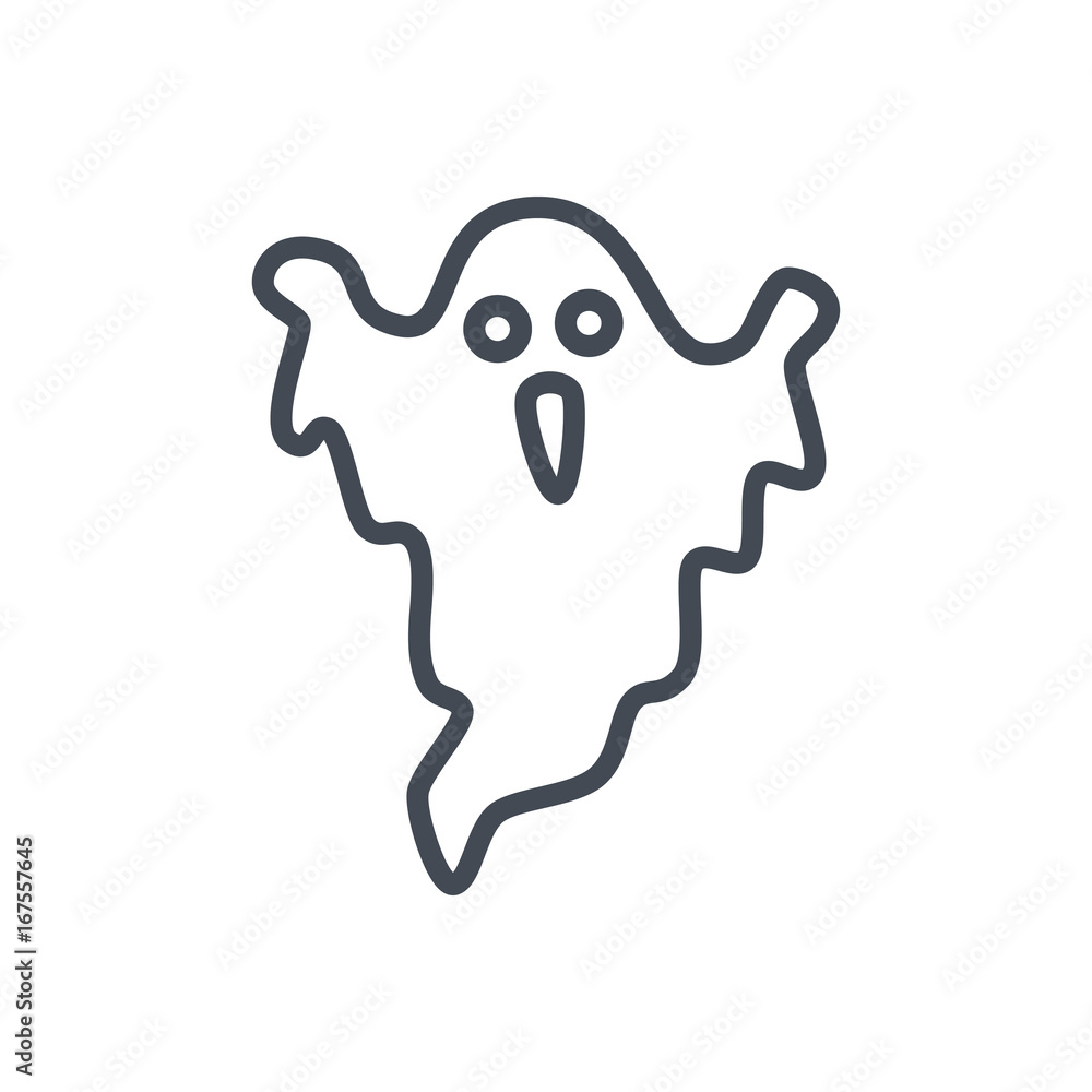 Halloween holiday line icon ghost Halloween holiday line icon ghost