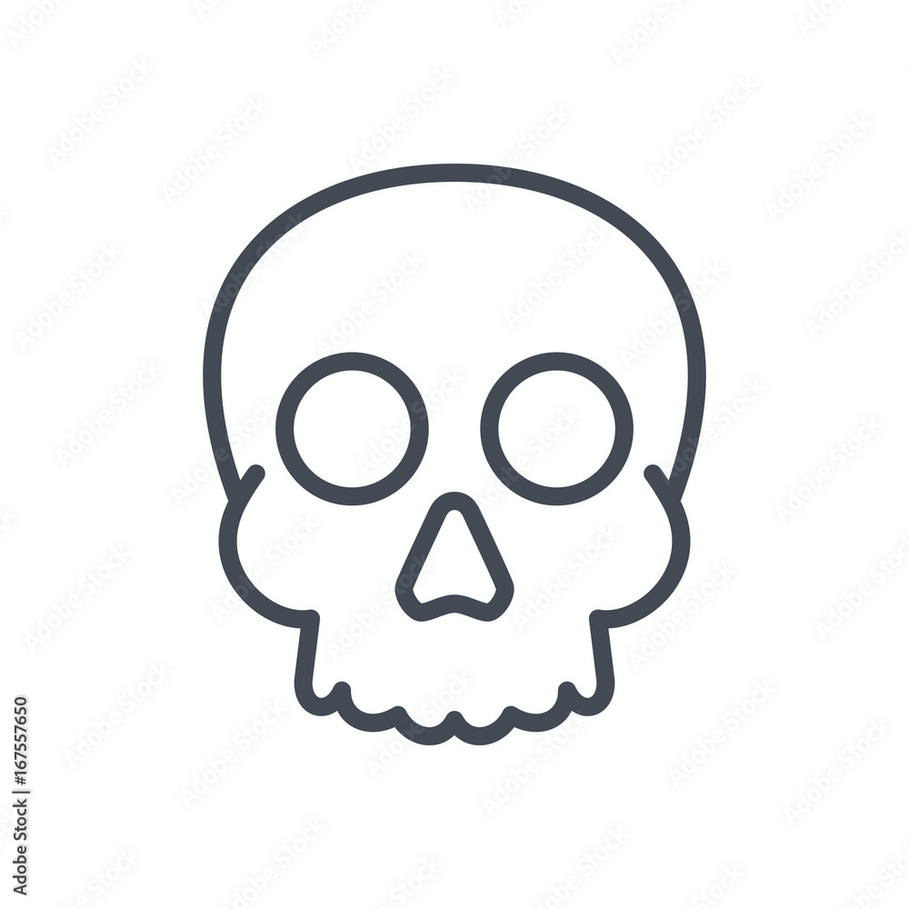 Halloween holiday line icon human skull