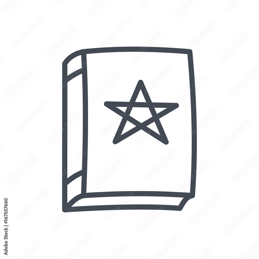 Halloween holiday line icon witch book Halloween holiday line icon witch book