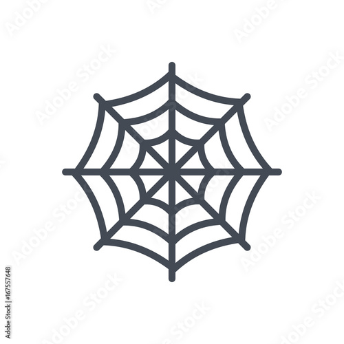 Halloween holiday line icon spider net