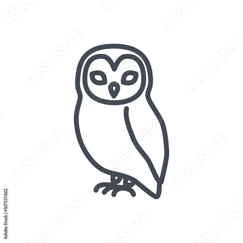 Halloween holiday line icon owl bird