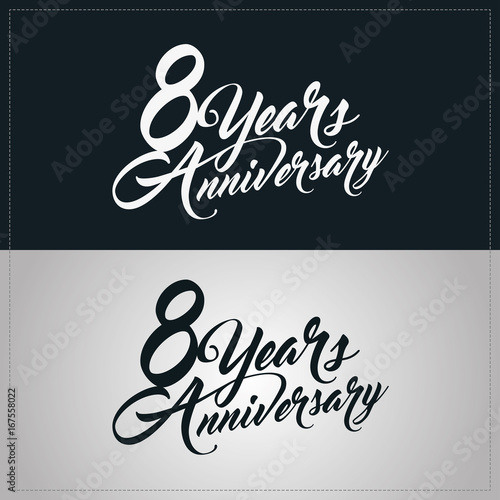 8 years anniversary celebration logotype