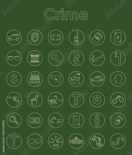 Set of crime simple icons