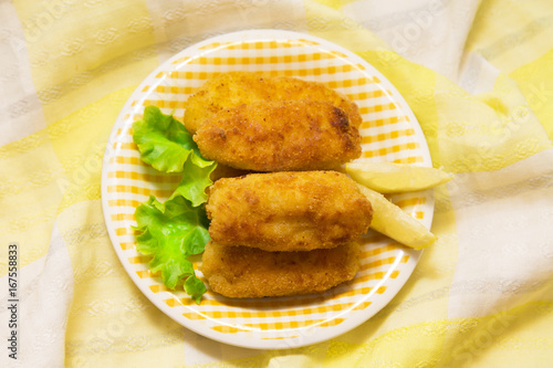 Stuffed croquettes on the plate