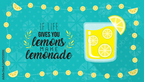 If life gives you lemons make lemonade hand written lettering. design for card, print. Modern brush calligraphy poster. Vector illustration