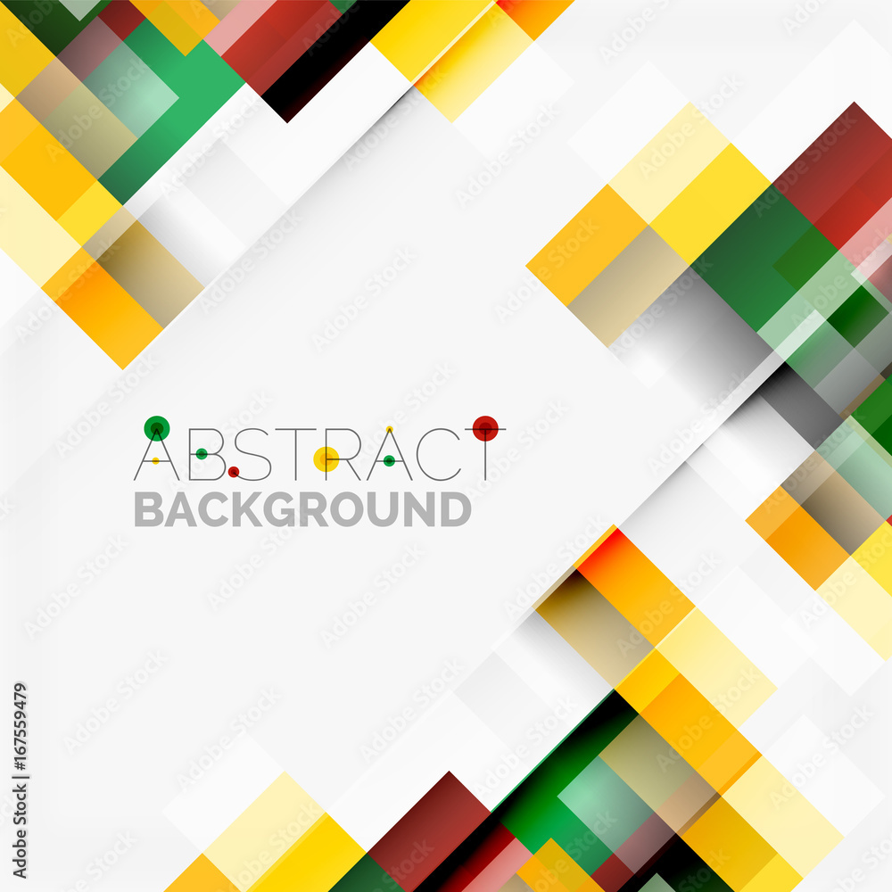 Abstract blocks template design background, simple geometric shapes on white, straight lines and rectangles