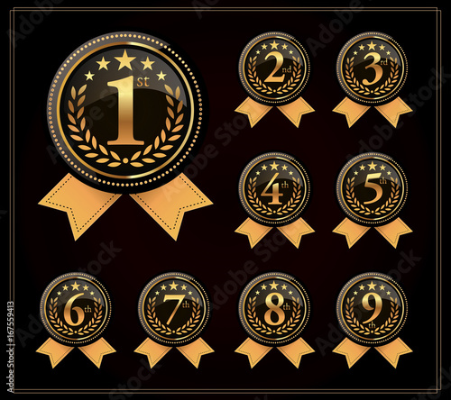 Set of gold numbers.Vector golden numbers