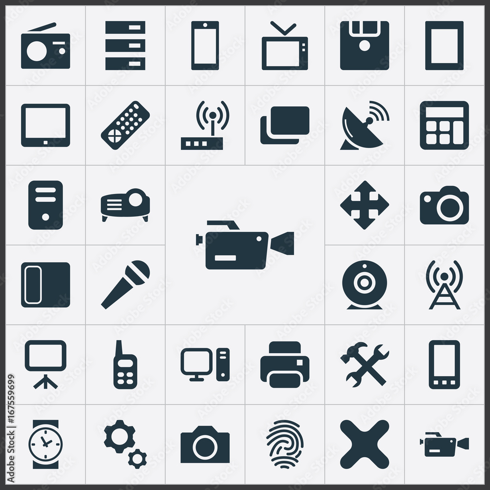Vector Illustration Set Of Simple Digital Icons. Elements Touchpad