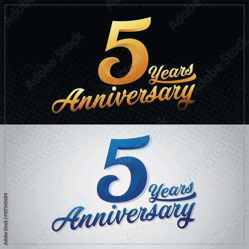 five years anniversary celebration logotype. 5th anniversary logo