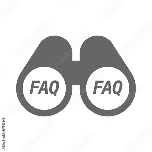 Isolated binoculars with    the text FAQ