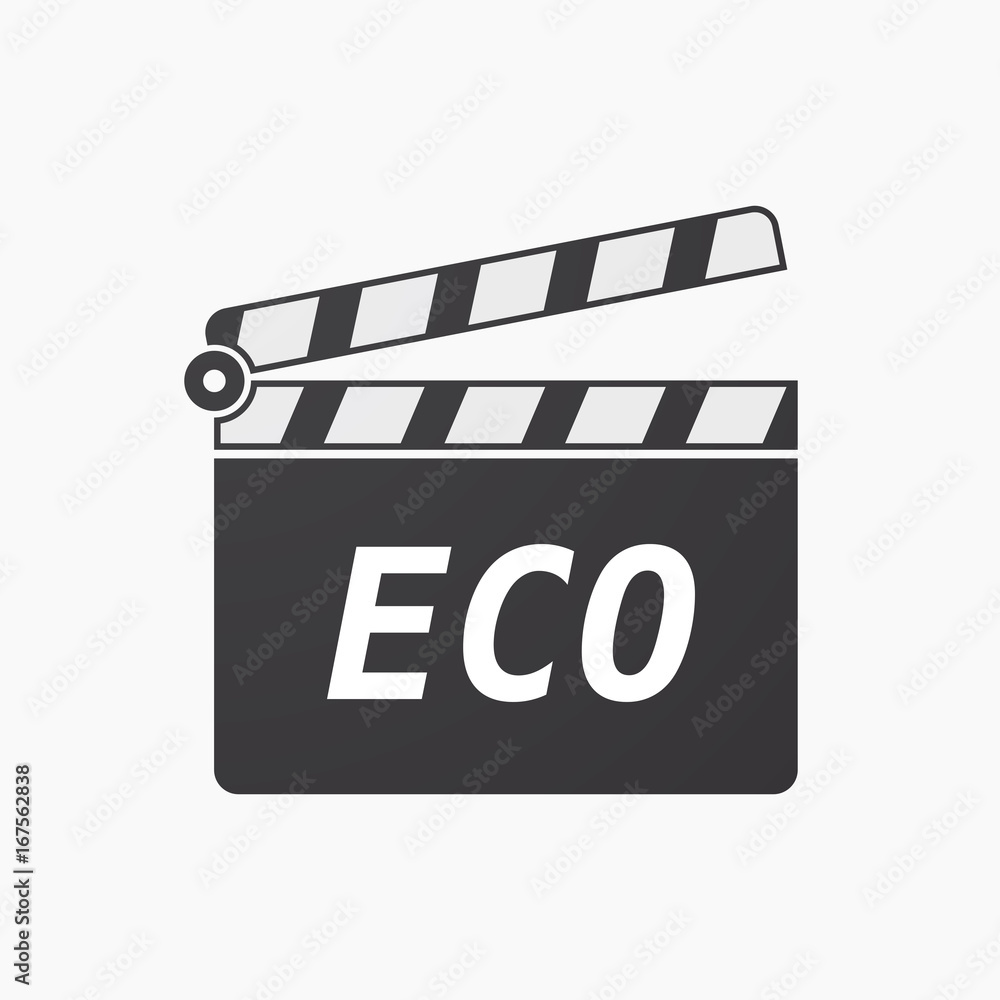 Isolated clapper board with    the text ECO
