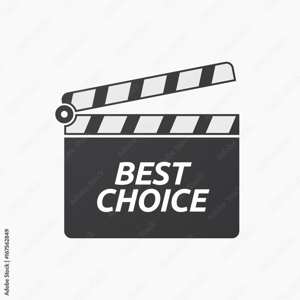 Isolated clapper board with    the text BEST CHOICE