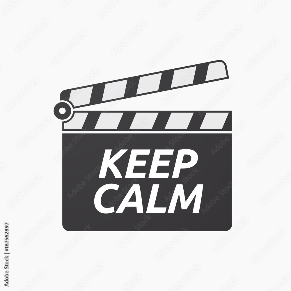 Isolated clapper board with    the text KEEP CALM