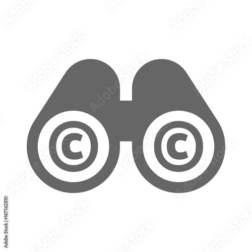 Isolated binoculars with    the  copyright sign