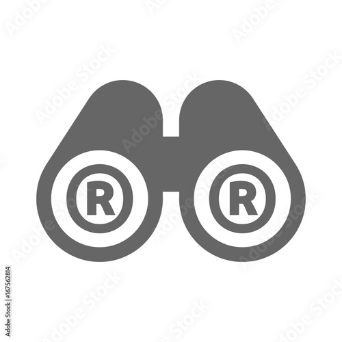 Isolated binoculars with    the registered trademark symbol