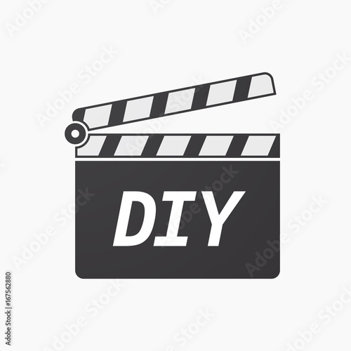 Isolated clapper board with    the text DIY