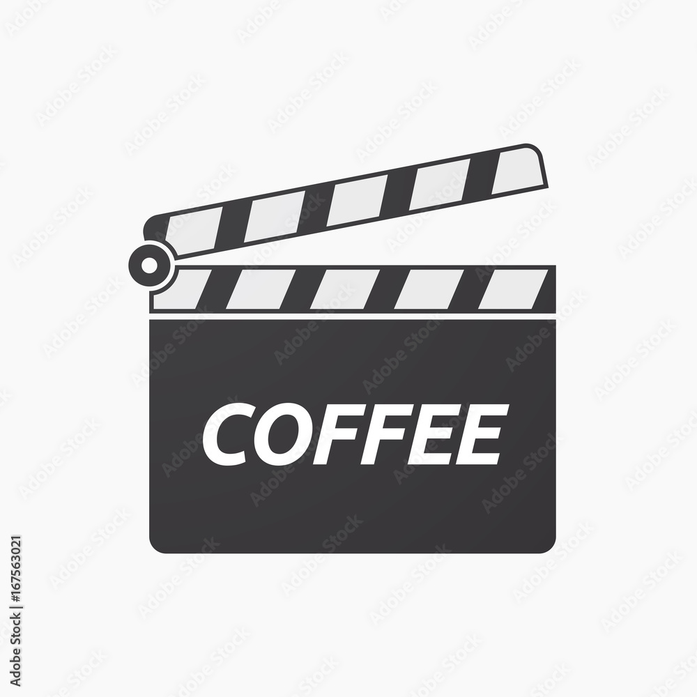 Isolated clapper board with    the text COFFEE