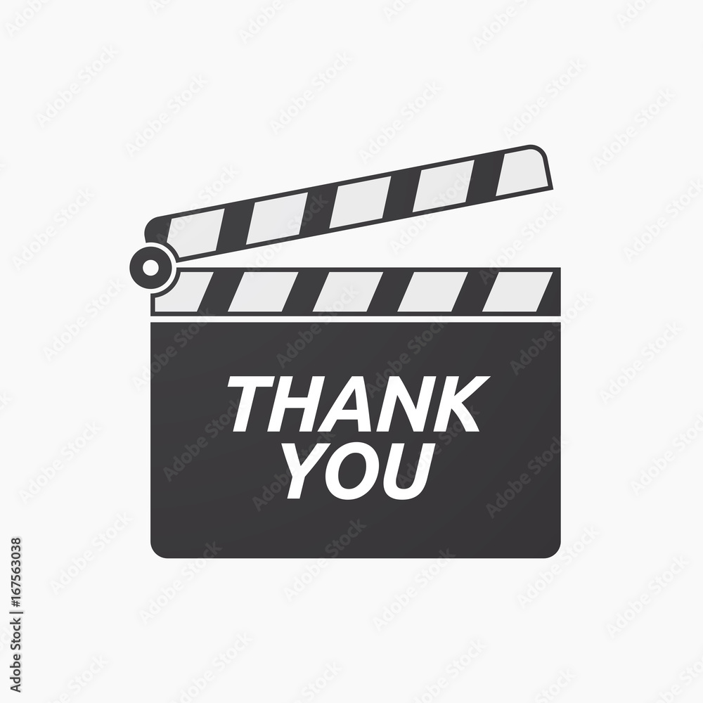 Isolated clapper board with    the text THANK YOU