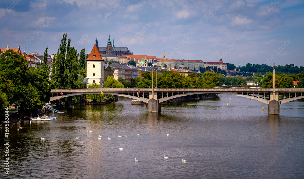 Picturesque view of the Old Town with its ancient architecture in the summer, Prague, Czech Republic.