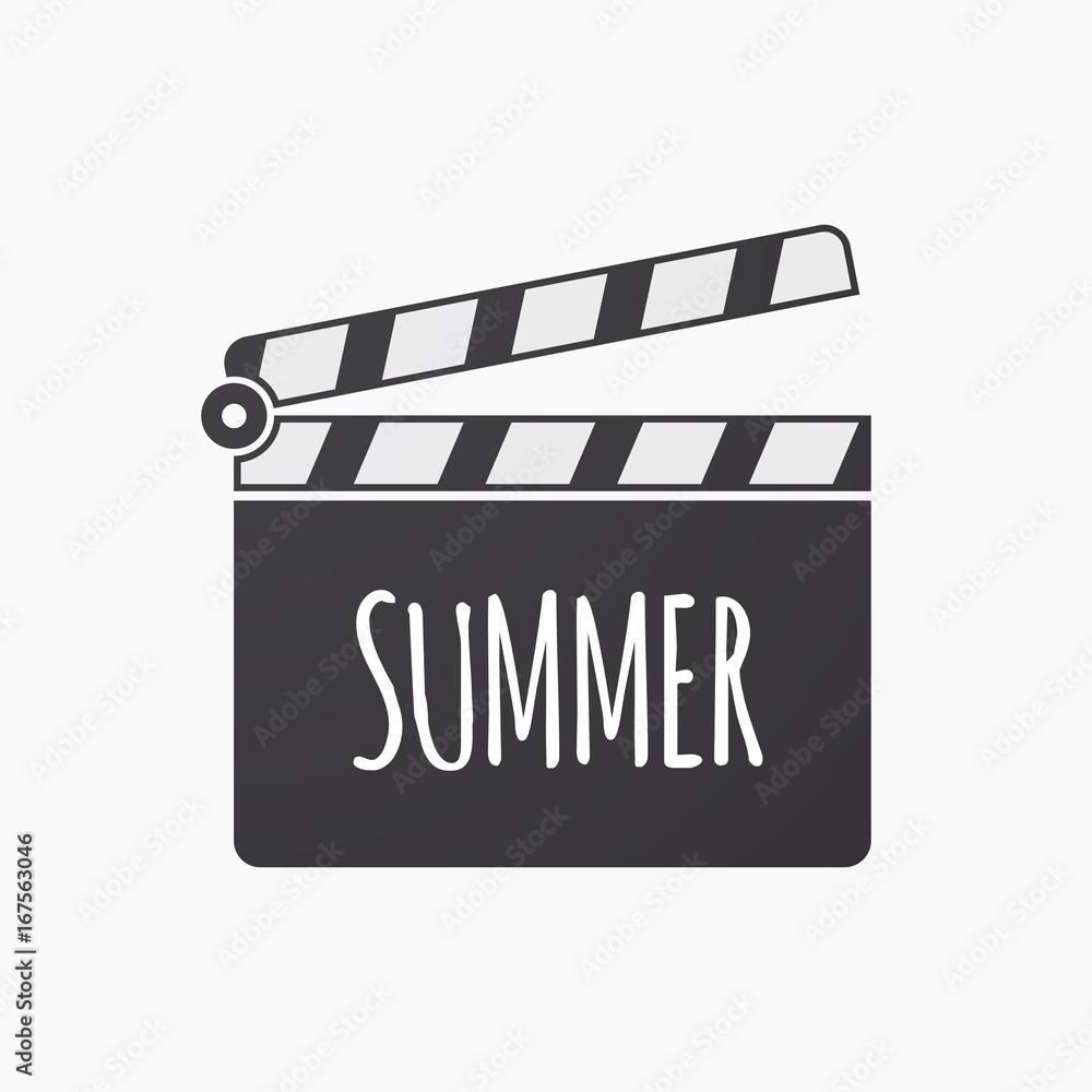 Isolated clapper board with    the text SUMMER