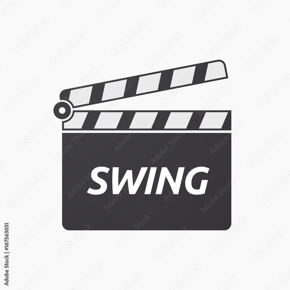 Isolated clapper board with    the text SWING