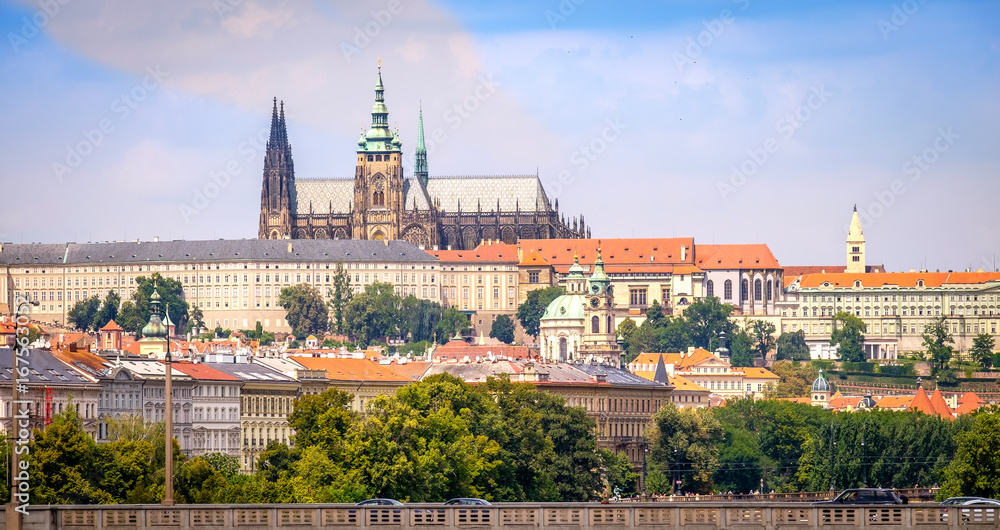 Picturesque view of the Old Town with its ancient architecture in the summer, Prague, Czech Republic.