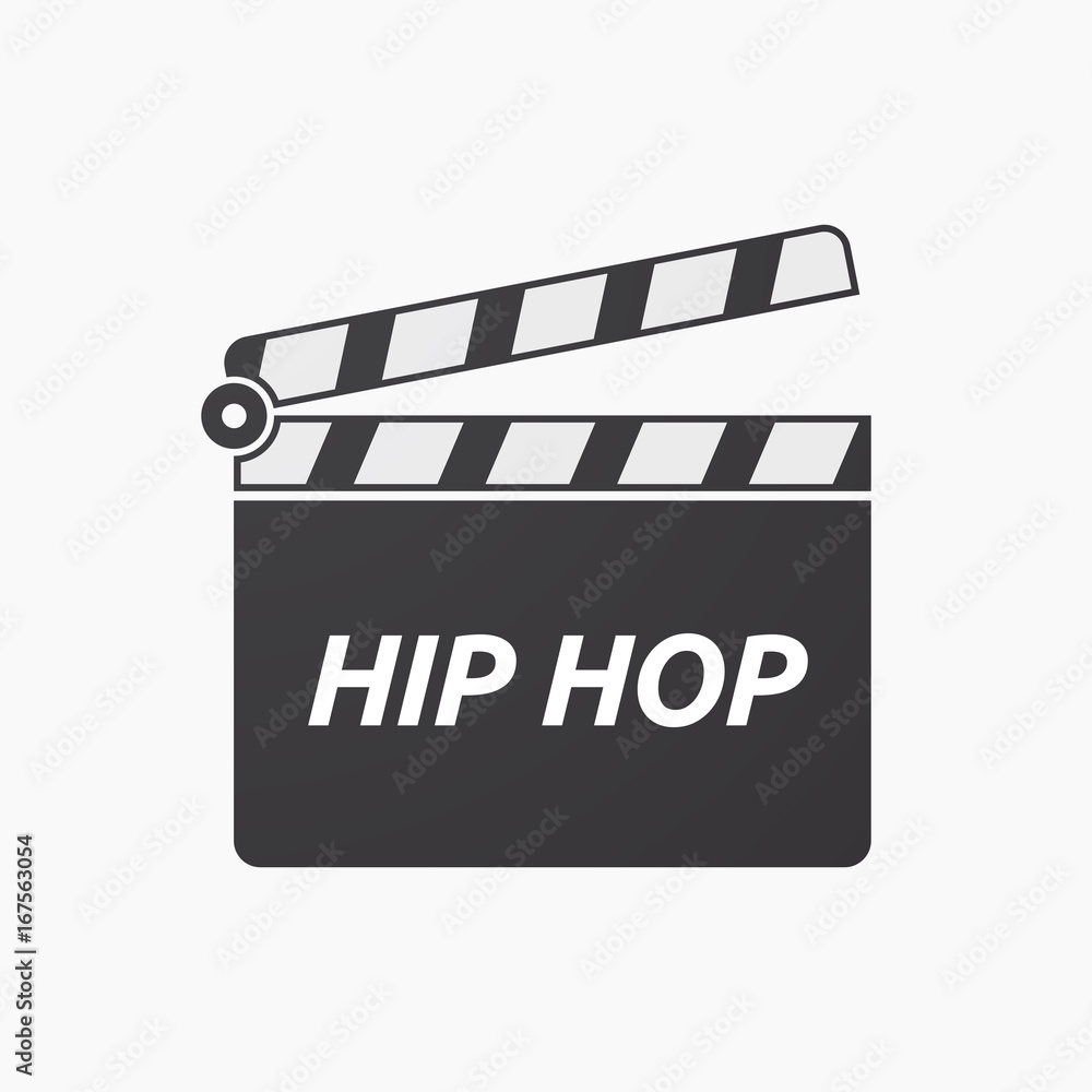 Isolated clapper board with    the text HIP HOP