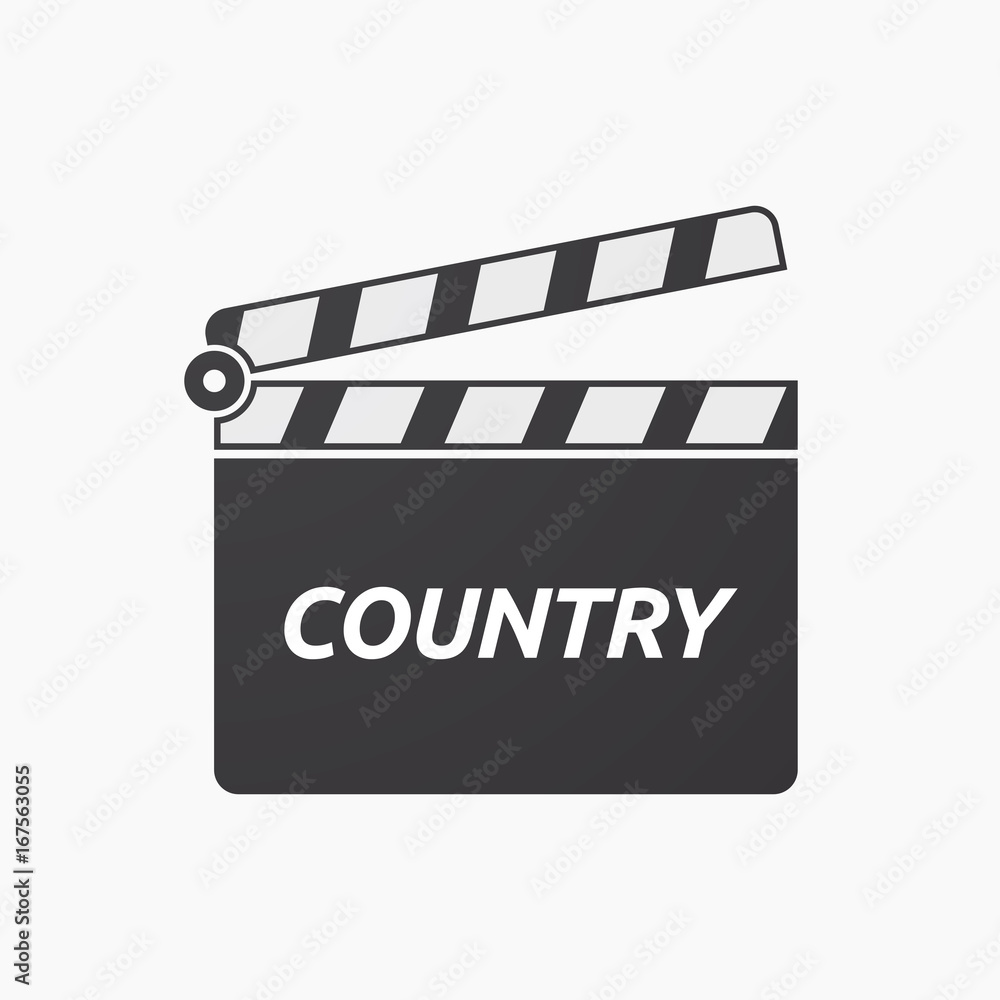 Isolated clapper board with    the text COUNTRY