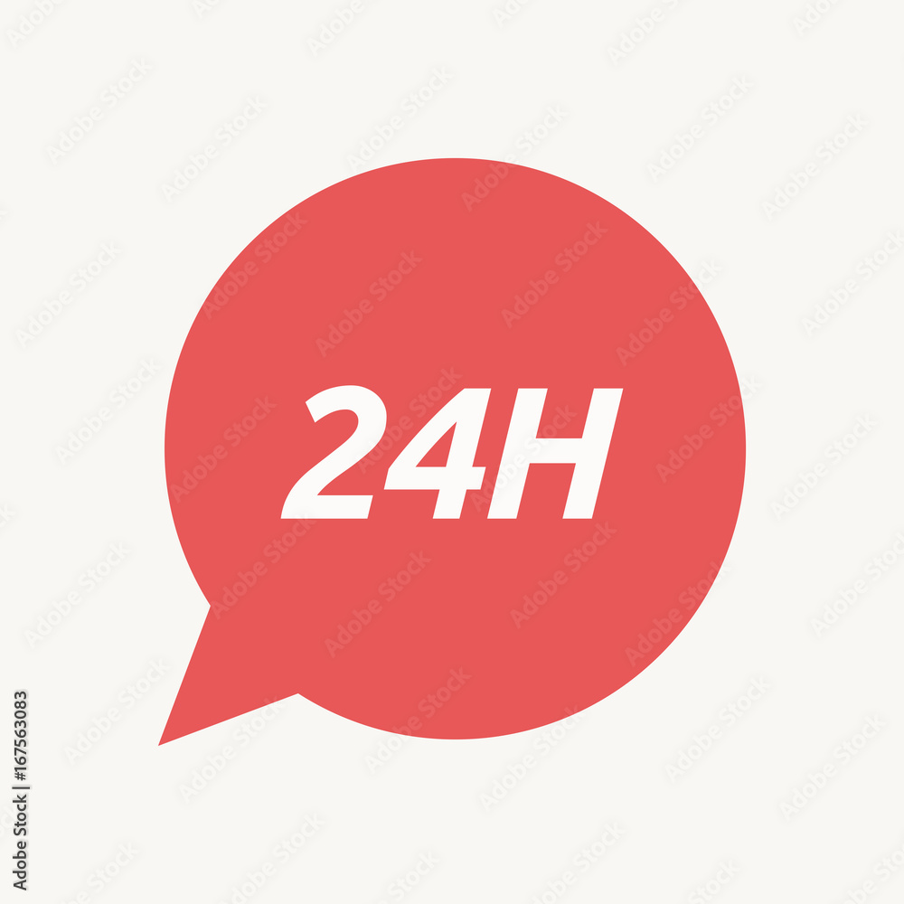 Isolated speech balloon with the text 24H Isolated speech balloon with the text 24H