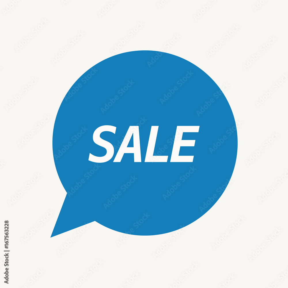 Isolated speech balloon with the text SALE Isolated speech balloon with the text SALE
