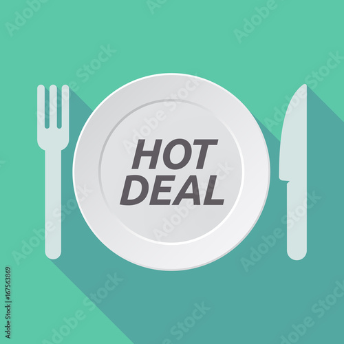 Long shadow tableware with the text HOT DEAL